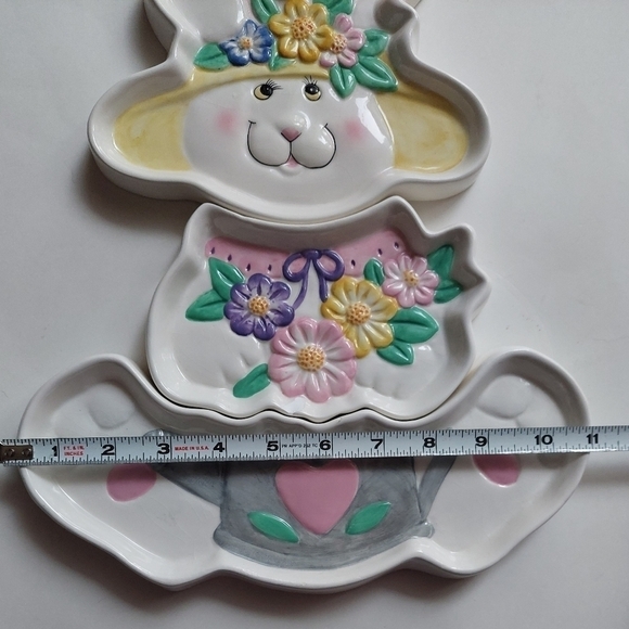 Vintage* Easter Rabbit 3-Section Ceramic Serving Plate - Picture 9 of 9